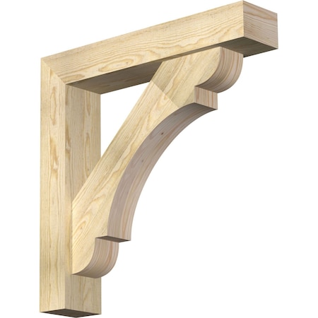 Ekena Millwork Olympic Block Rough Sawn Bracket w/ Offset Brace, Douglas Fir, 6"W x 30"D x 30"H BKT0604X30X30OLY05RDF